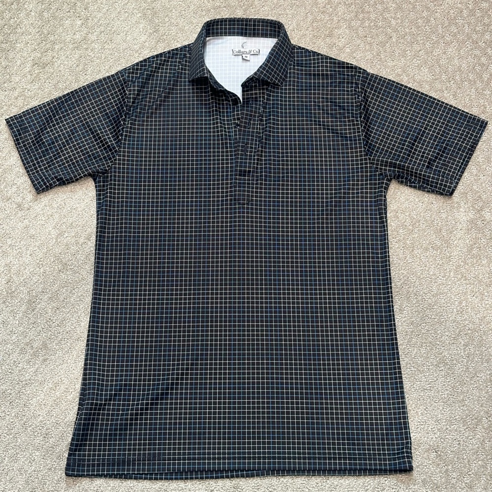Collars and Co Dress Collar Polo Medium Golf Shirt Short Sleeve Stretch